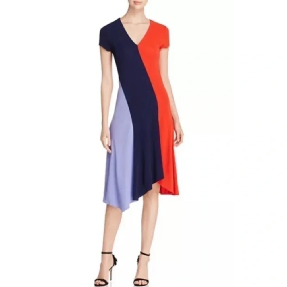 Tory Burch Walden Asymmetrical Color Block Dress